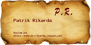 Patrik Rikarda névjegykártya